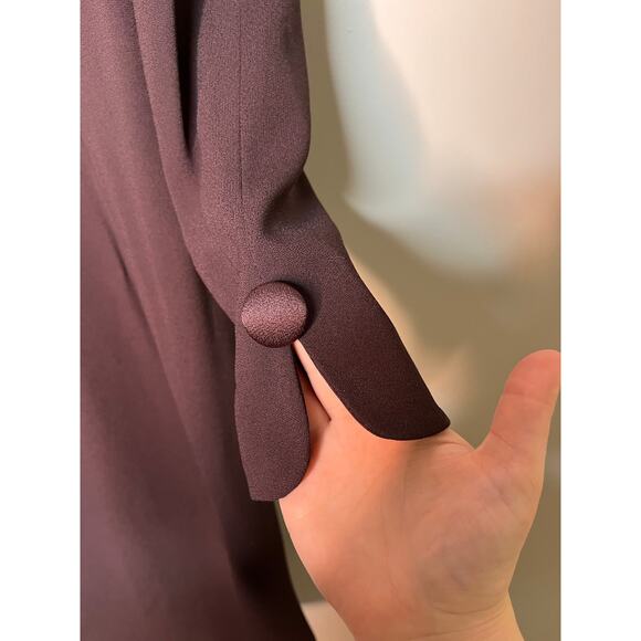 1960s Travilla Chocolate Brown Monroe Quilted Hollywood Tuxedo Blazer Dress M - Picture 3 of 7